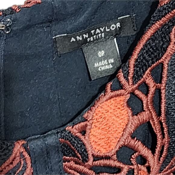 Ann Taylor Vine Lace Jacquard Flare Party Chico's Dress Size 0P Petite - Picture 7 of 15